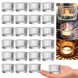 Tealight Candle Holders Thick Clear Glass, Tea Light Holder Bulk, Votive Candle Holders for Wedding Table Decor, Centerpieces