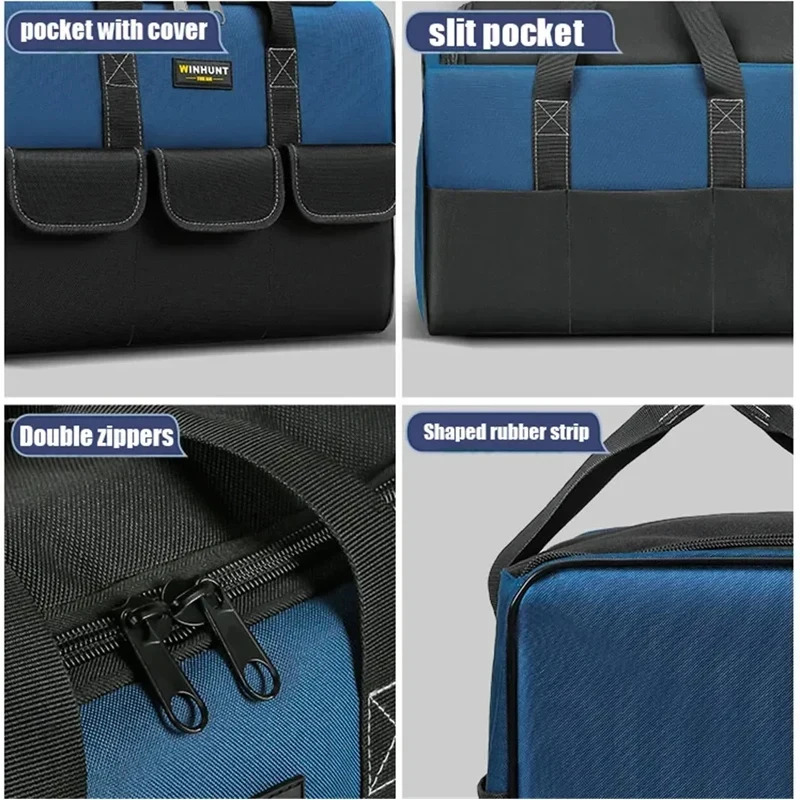 Multifunctional Thickened Square Tool Bag Waterproof Multi Pockets Tool Organizer Large Capacity Electrician Storage Bag