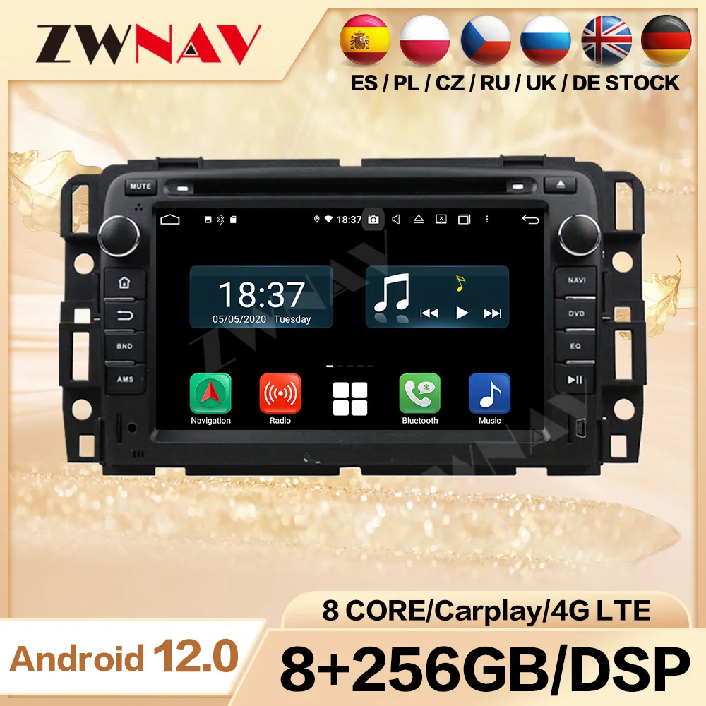 

For GMC Yukon Tahoe 2007 2008 -2012 Android Car Radio 2 Din Carplay Automotive Screen Multimedia Auto GPS Audio Stereo Head Unit