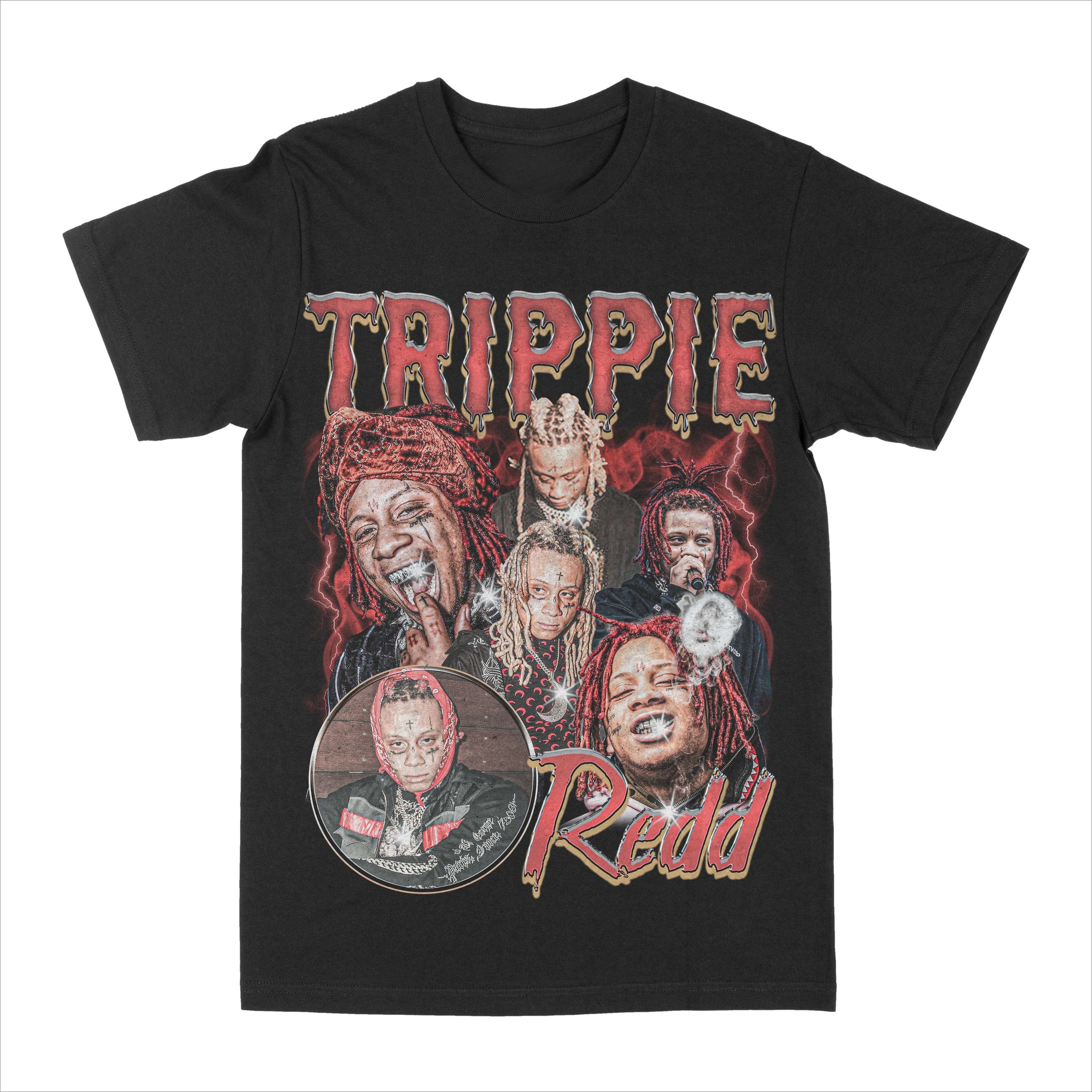 

Trippie Redd графический брендовый периферийный принт, летние роскошные брендовые мужские и женские футболки из чистого хлопка с короткими рукавами