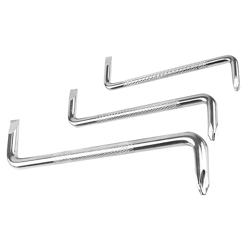 

3pcs Elbow Screwdriver Double Side Carbon Steel Z Shape Slot Cross Metal Tools Hand Tools for Electronics Repair