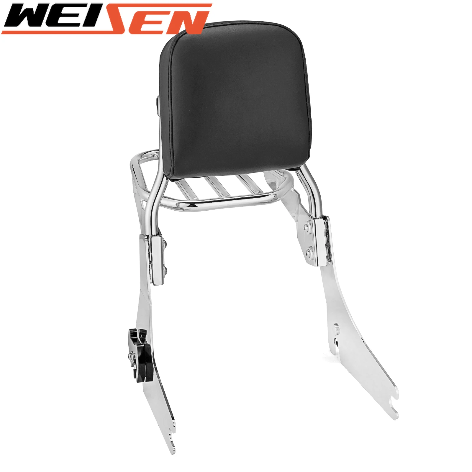 Passenger Backrest Sissy Bar + Luggage Rack Chrome Triple Plating Steel Standard Height For Harley 2012-2016 Dyna Switchback FLD