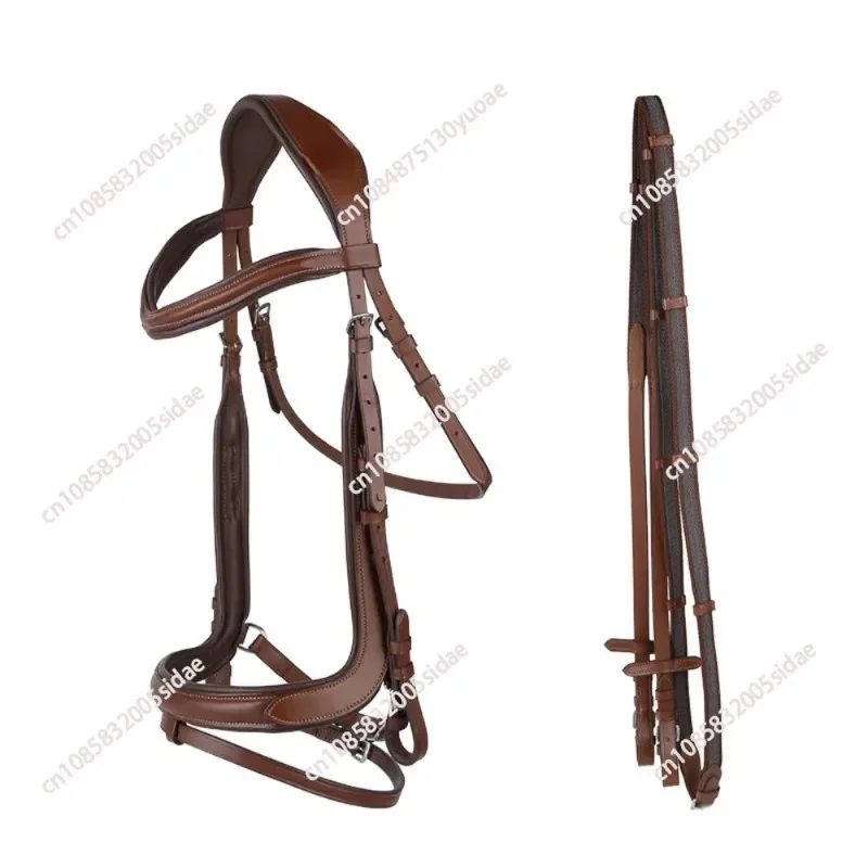 equestrian non-slip bridle light brown ergnormics horse riding halter with untiskid rein