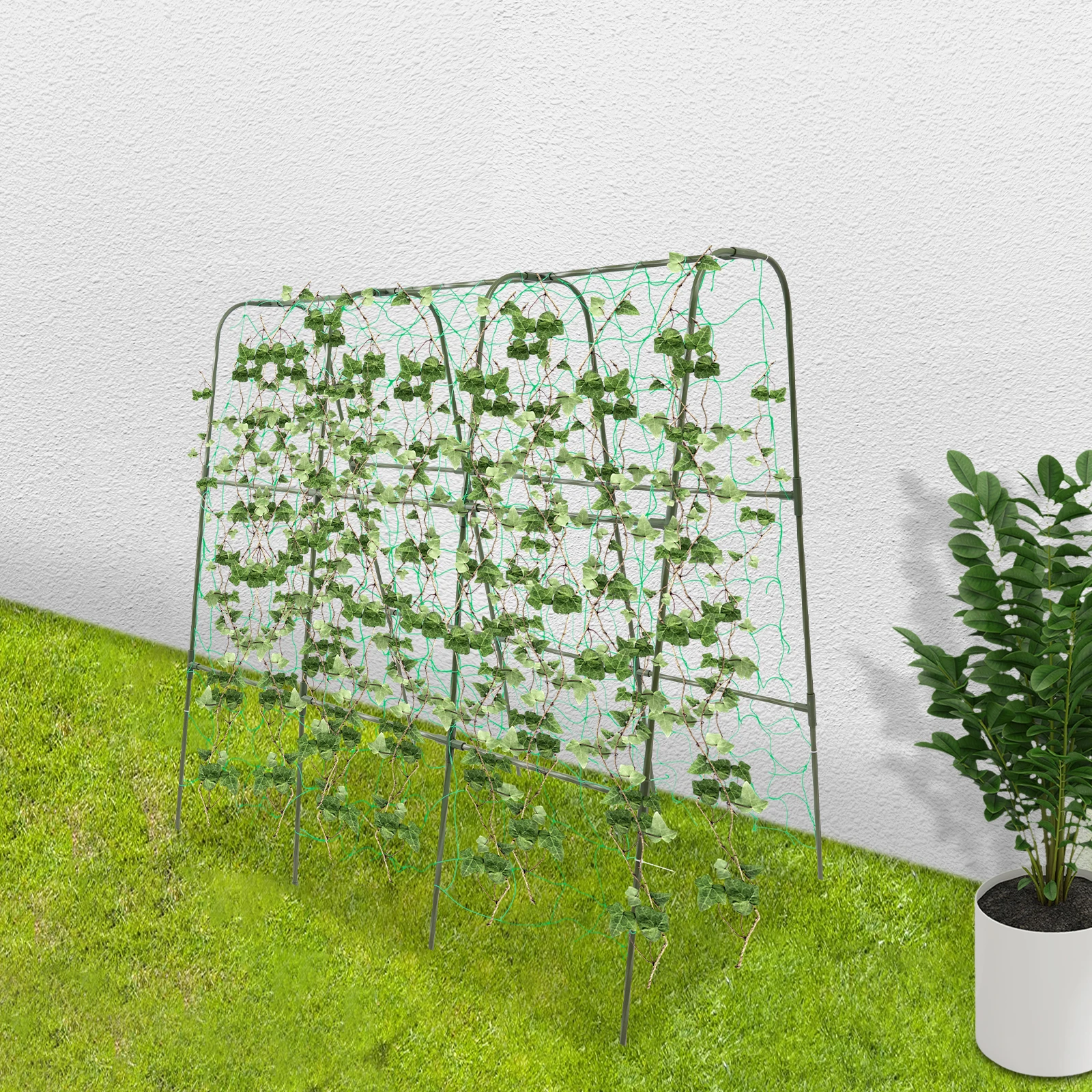 정원 아치 터널 격자 녹 저항 식물 등반을 위한 야외 오이 격자 농지를 위한 강력한 구조