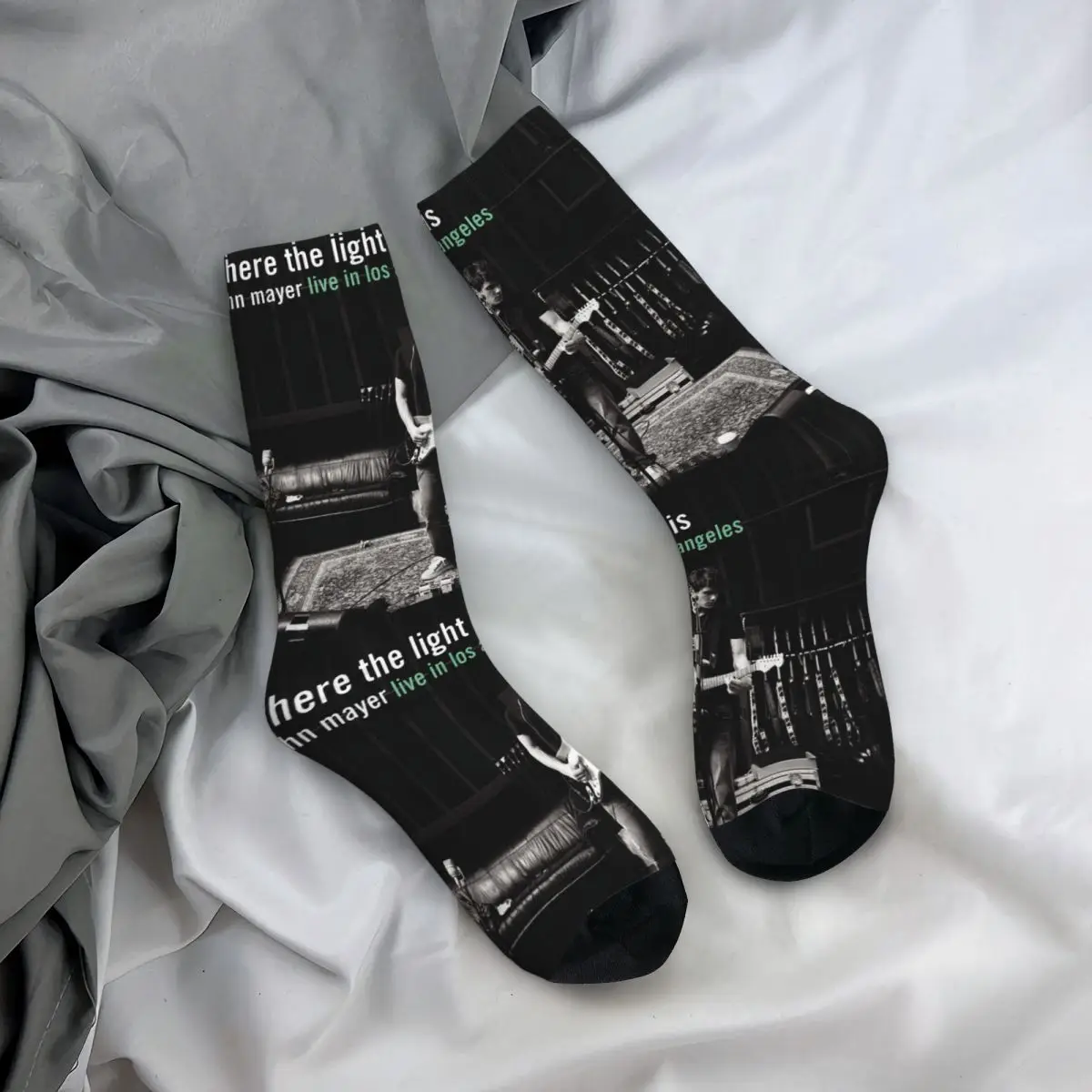 Hip Hop Retro, wo das Licht verrückt Männer Kompression socken Unisex J-John Mayer Sänger Harajuku Muster gedruckt lustige Neuheit