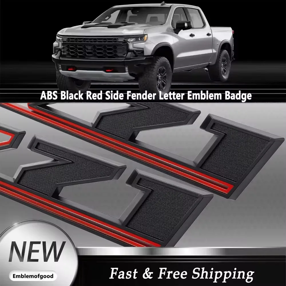 2x Z71 Emblems Side Fender Decals Badges for 2019-2021 Silverado 1500 2500 3500 Nameplate