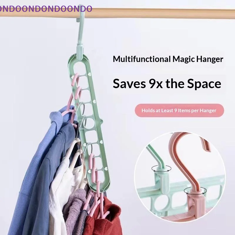 5Pcs 9-hole Wardrobe Storage Rack Multifunctional Foldable Clothes Drying Rack Storage Clothes Rack Space-saving Clothes Hanger