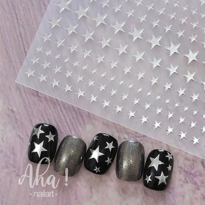 Novo Adesivo de Unha Estrela, Adesivos de Unha Autoadesivos, Fita de Unha, Adesivo de Estrela, Decalques de Gel para Unhas, Acessórios Kawaii ZJT15