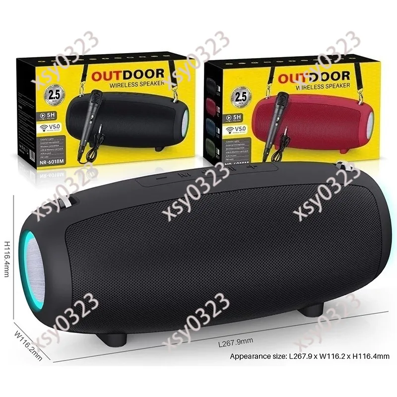 Drum Shaped Bluetooth Speaker with Microphone TF Card Play High Volume Portable Outdoor Audio