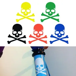 Bike Reflective Sticker Mountain Bike Fixed Gear Skeleton Skull Decal Fluorescent Stickers Cycling Reflector Bicycle Accessories