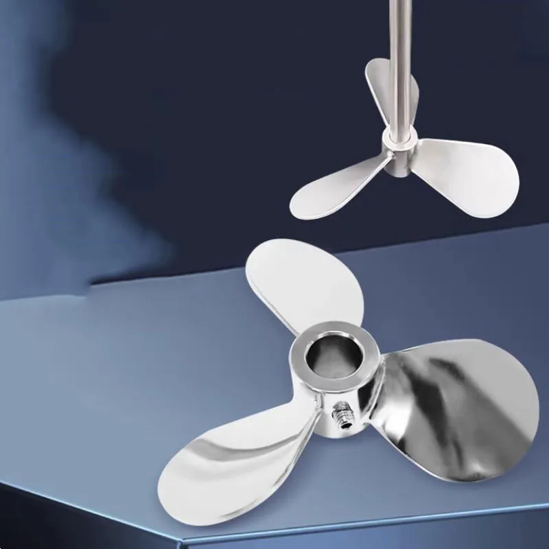 304 Stainless Steel Three-Blade Mixing Impeller 100mm Diameter Homogeneous Paint Mixer Disperser Blade for Suspension