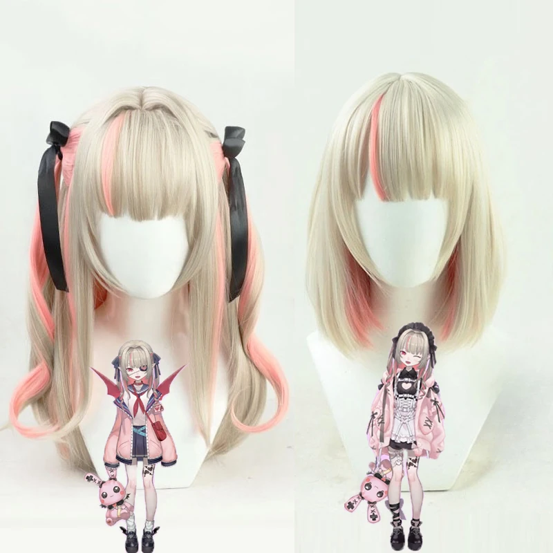 

В наличии Виртуальный YouTuber VTuber Makaino Ririmu Косплей Парик Аниме Косплей Парики Волокно Термостойкие Синтетические Волосы + Кепка Для Парика