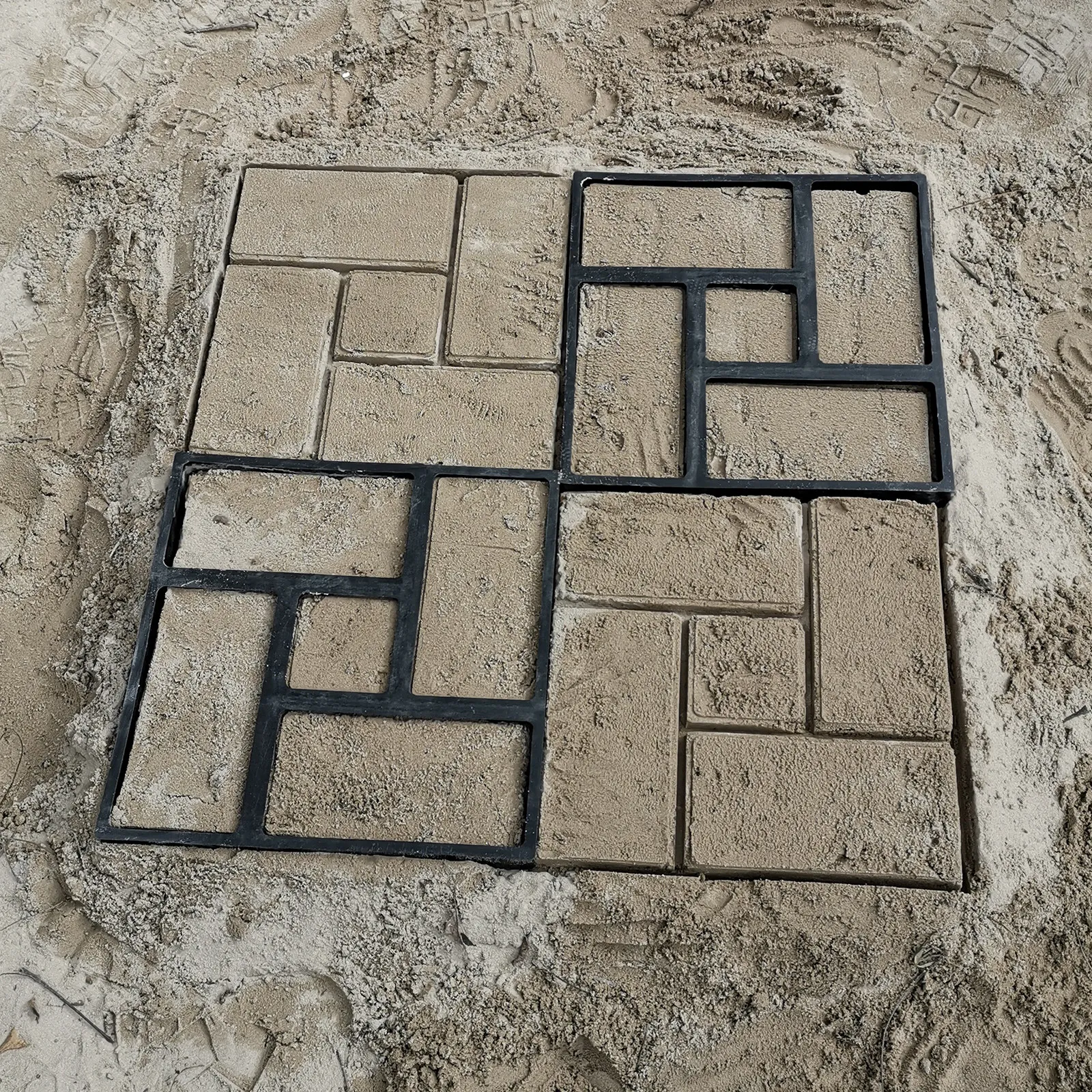 DIY Plastic Pavement Mold Concrete Path Maker for Garden Cement Floor Tile Mold Easy Clean Reusable Stepping Stone Tool