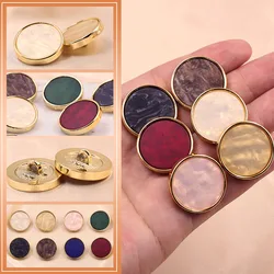 10PCS Round Retro Resin Buttons Women Clothes Large Buttons High-grade Colourful Buttons Plastic Decorative Buttons Accessories