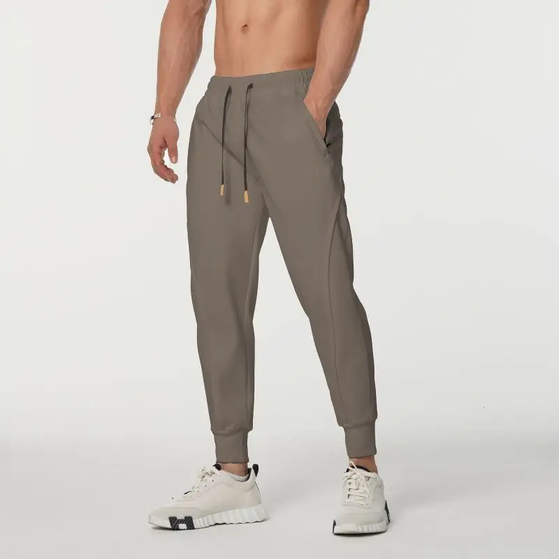 Invisible Open Crotch Outdoor Trousers Men's Slim Joggers Workout Pants Gym Running Athletic Bottom Sweatpants with Deep Pockets