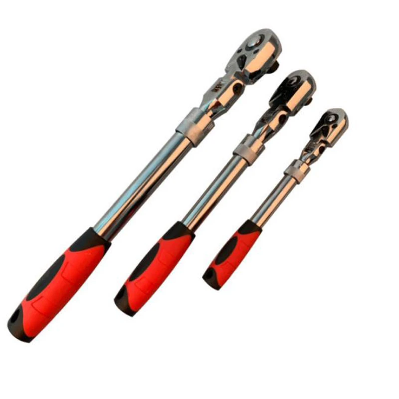 1/4  72-Tooth Carbon Steel Retractable Ratchet Wrench Automatic Quick Release Spanner Multifunctional Hand Tool 1/2 3/8