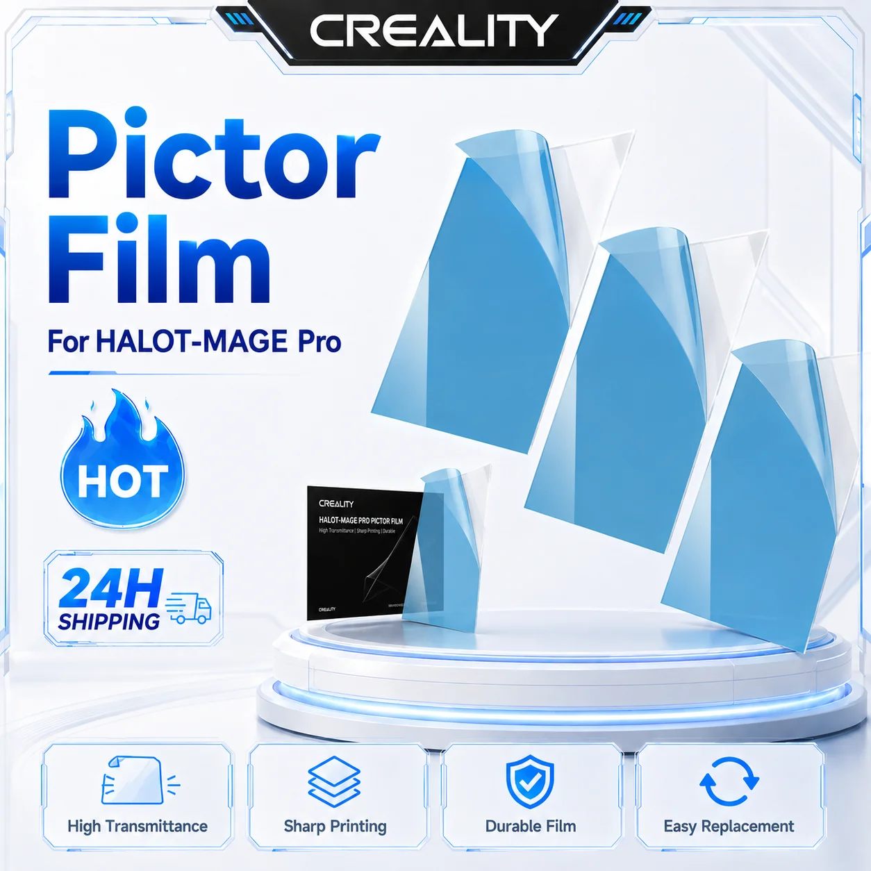 Creality Halot-mage Pro Pictor Film High Speed Release For 3d Printer Universal 10 Inch 1 Roll 10 Inch 3d Printer Release Film