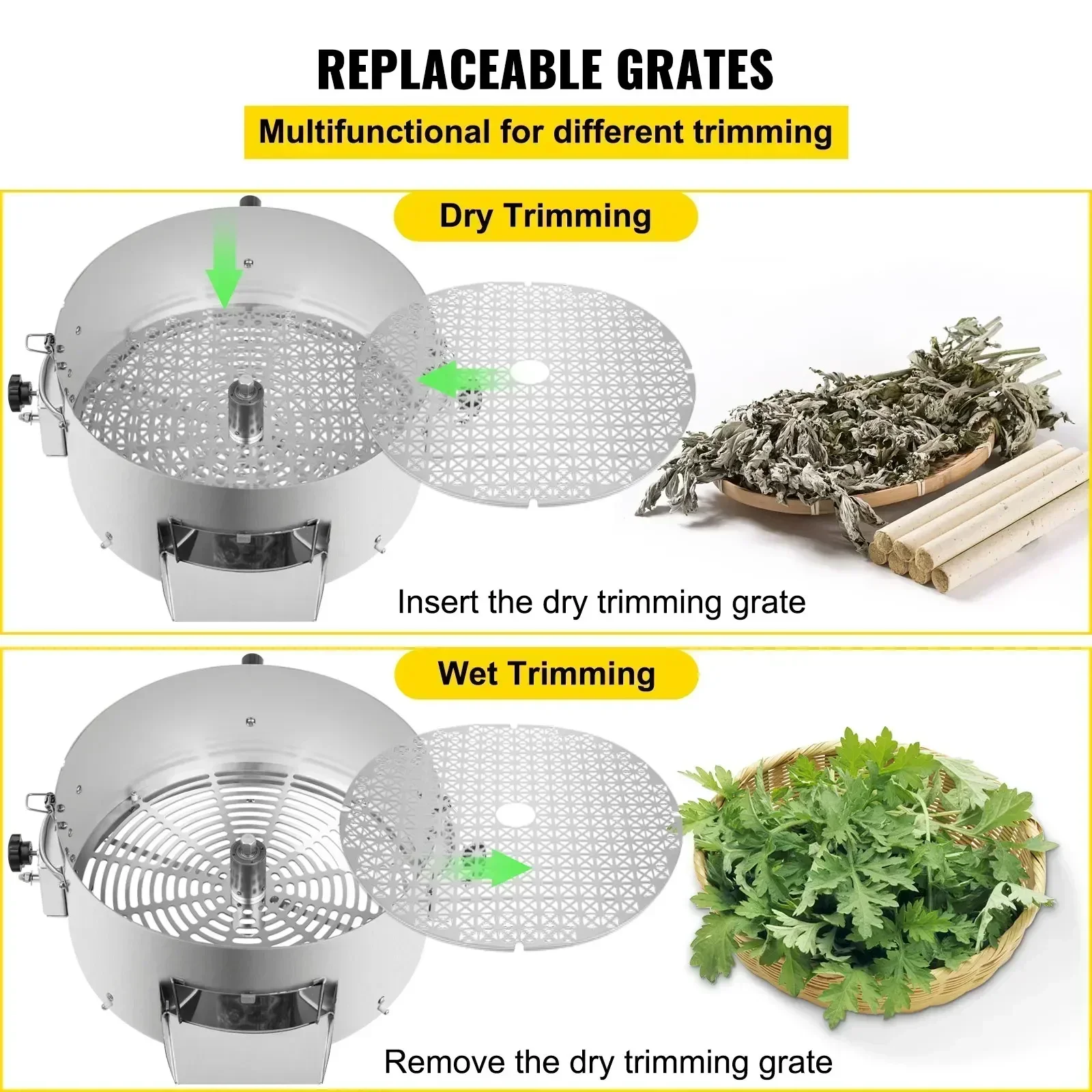 Bud Leaf Trimmer 16 inch Electric and Manual Hydroponic Dry or Wet Plant Trimming Machine Twisted Spin Cut for Flowers, Leaves