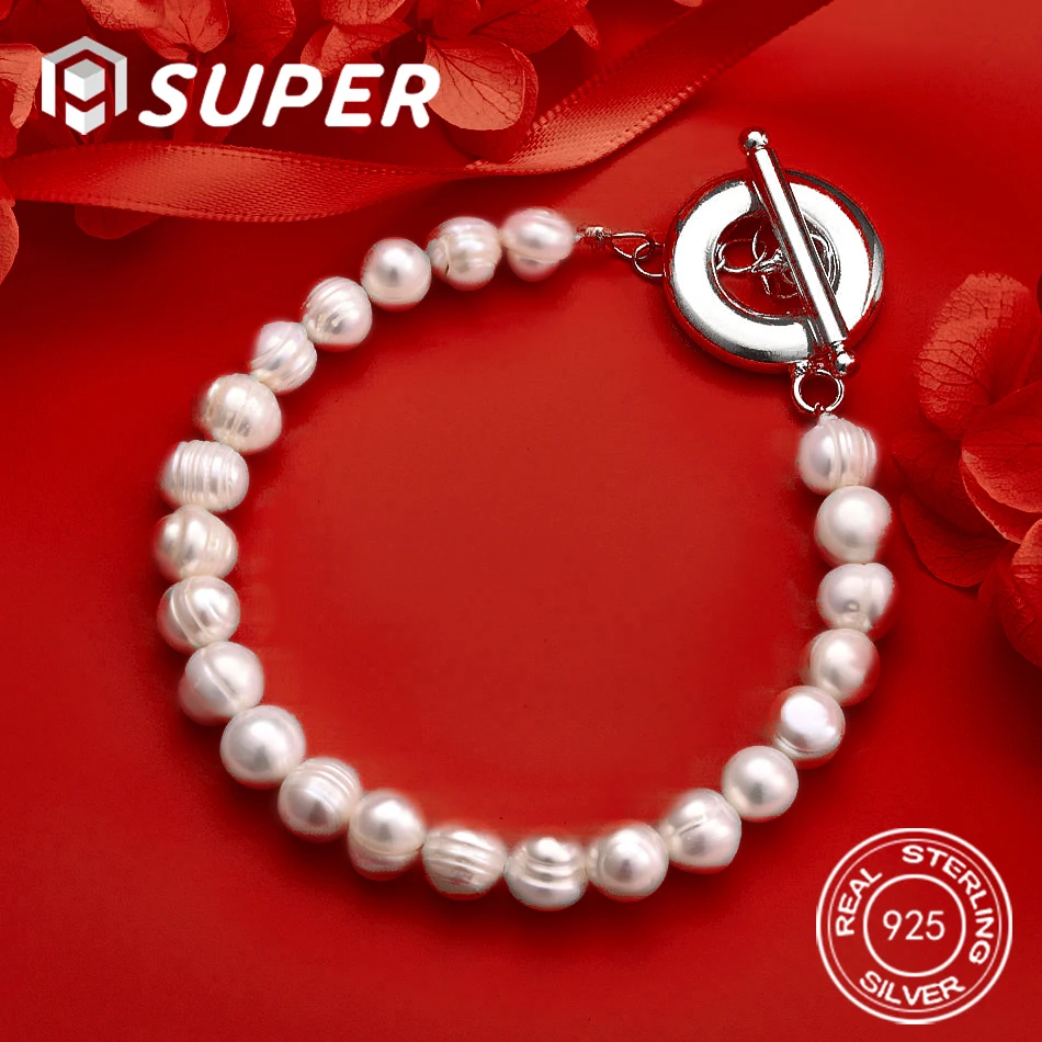 

ALISuper 925 Sterling Silver 8 Inch Exquisite Ball Bead Bracelet Fashion Wedding Favor Party Jewelry