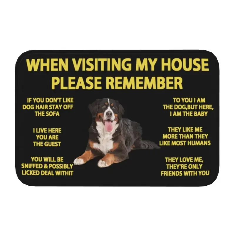 Bernese Mountain Dog Doormat Non-Slip Kitchen Bath Mat Bedroom Balcony Floor Door Entrance Carpet Rug