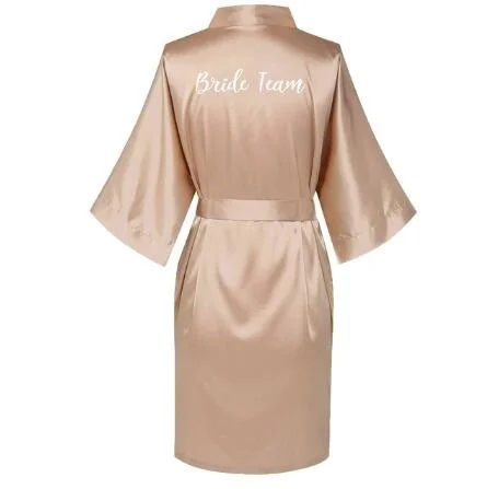 Satin Silk Robes Wedding BathRobe Bride Bridesmaid Dress Gown Women Clothing Sleepwear Maid of Honor