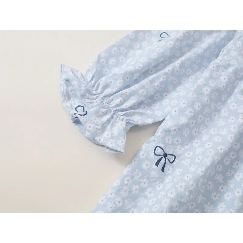 Kinder Mädchenkleid RAISE Herbst Schleife Blumendruck Kinder Mädchen Prinzessinnenkleid Rundhals 2-8 Jahre Mädchen Langarmkleid Haarband – Detail 25