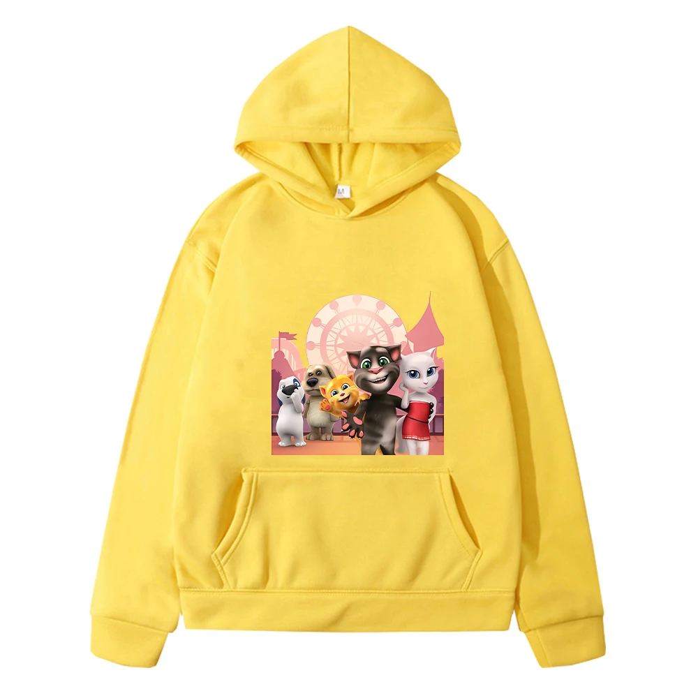 

Disney print Kawaii hoodies boys jacket pullover y2k sudadera Talking tom cat anime hoodie Fleece sweatshirt kids clothes girls