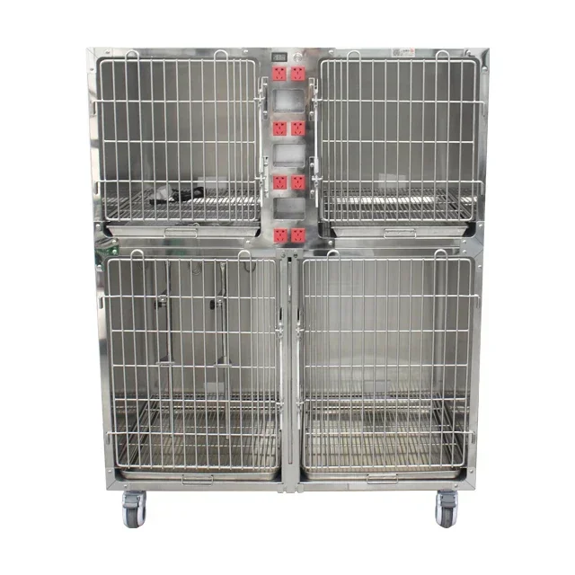 Veterinary Oxygen Stainless Steel Pet Power Cage Mutli Function Station For Animals