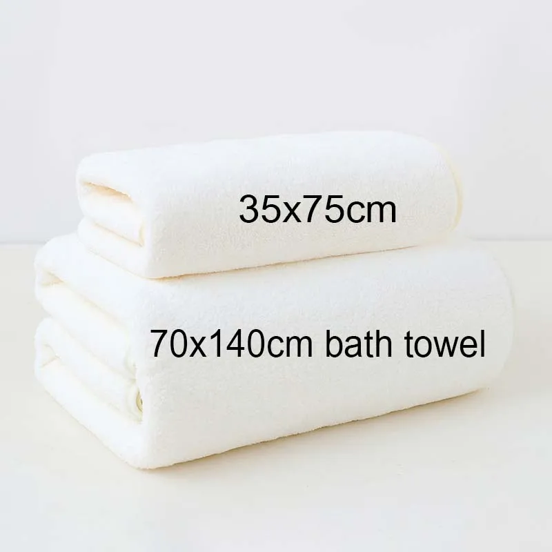 Coral Fleece Thickened Towel and Bath Towel Set, Solid Color, Soft and Absorbent, Suitable for Home Gym Face Washing Towels