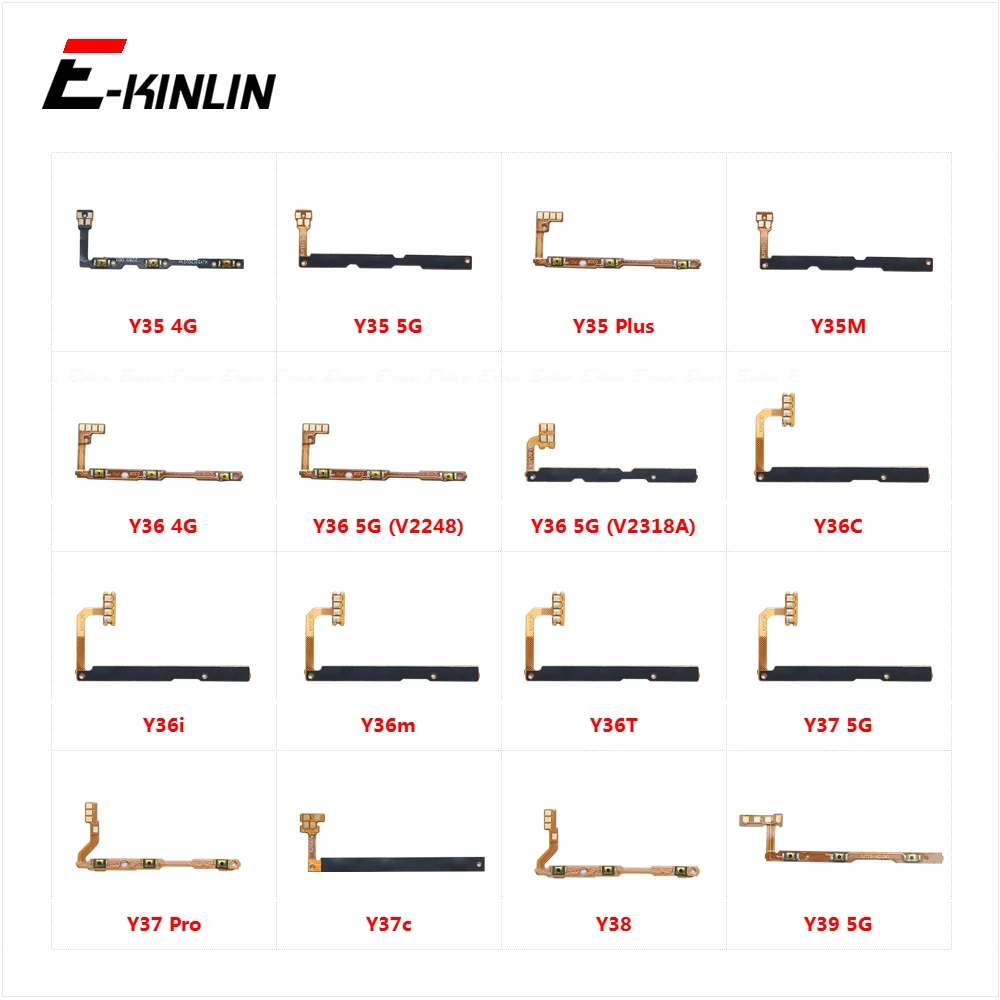 Power Key For Vivo Y35 Y35M Y36 Y36C Y36i Y36m Y36T Y37 Y37c Y38 Y39 Pro Plus Volume Button Control Flex Cable Parts