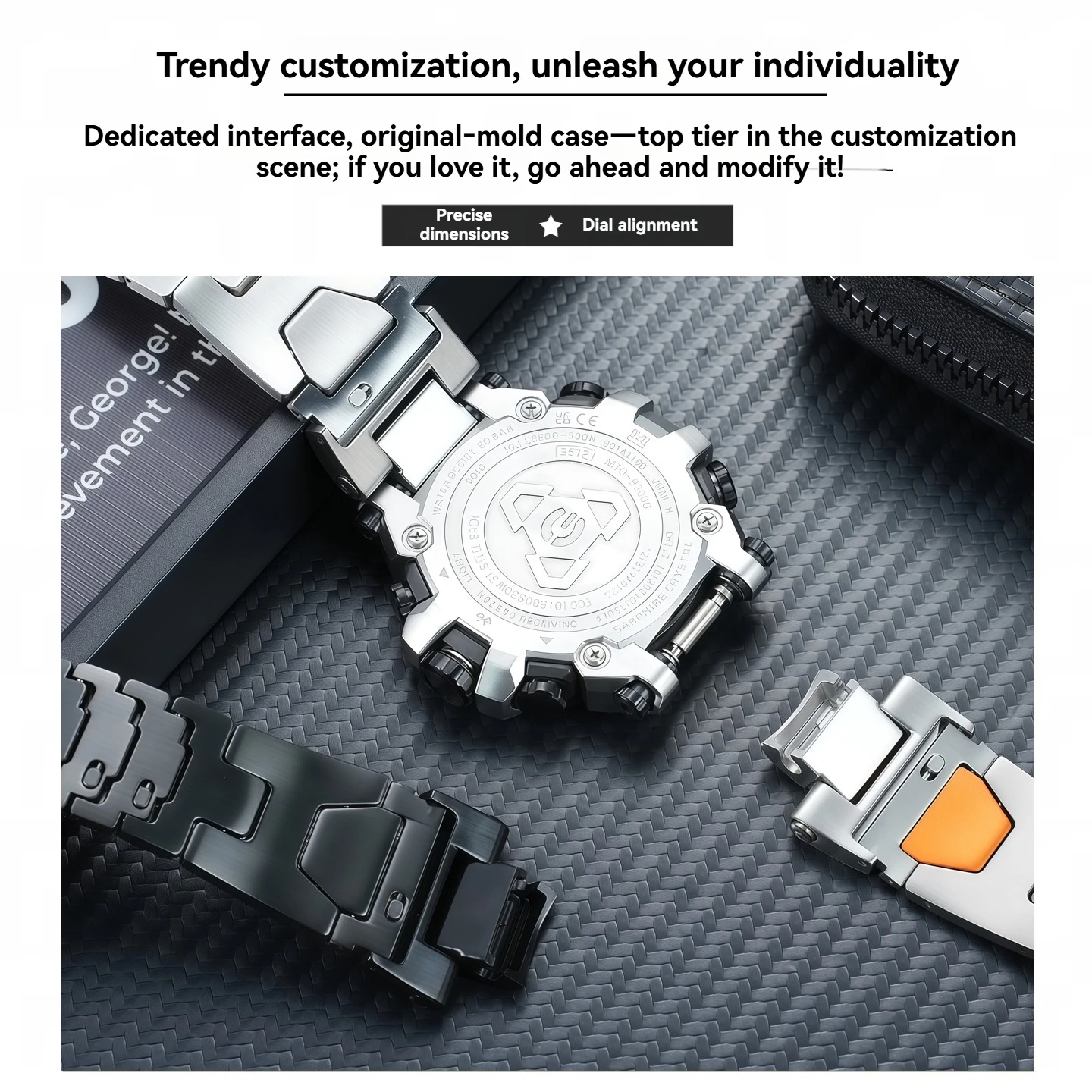Suitable for Casio MTG-B3000B/BD series G-SHOCK modification and upgrade quick release stainless steel strap men's accessories