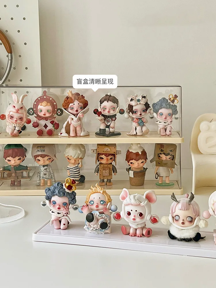 Blind Box Display Rack Dustproof Figures Display Cabinet Transparent Acrylic Mystery Box Showcase Toy Dolls Organizer