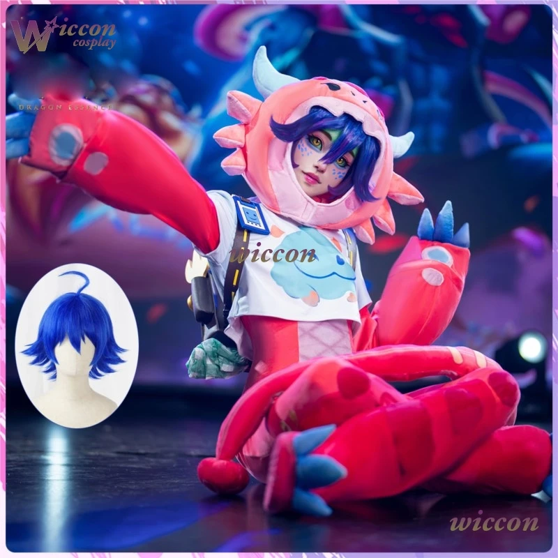 Cos juego LoL Neeko Curious camaleón Cosplay disfraz mujer traje patrón de flores Cosplay traje de cola Halloween Neeko uniforme ‌