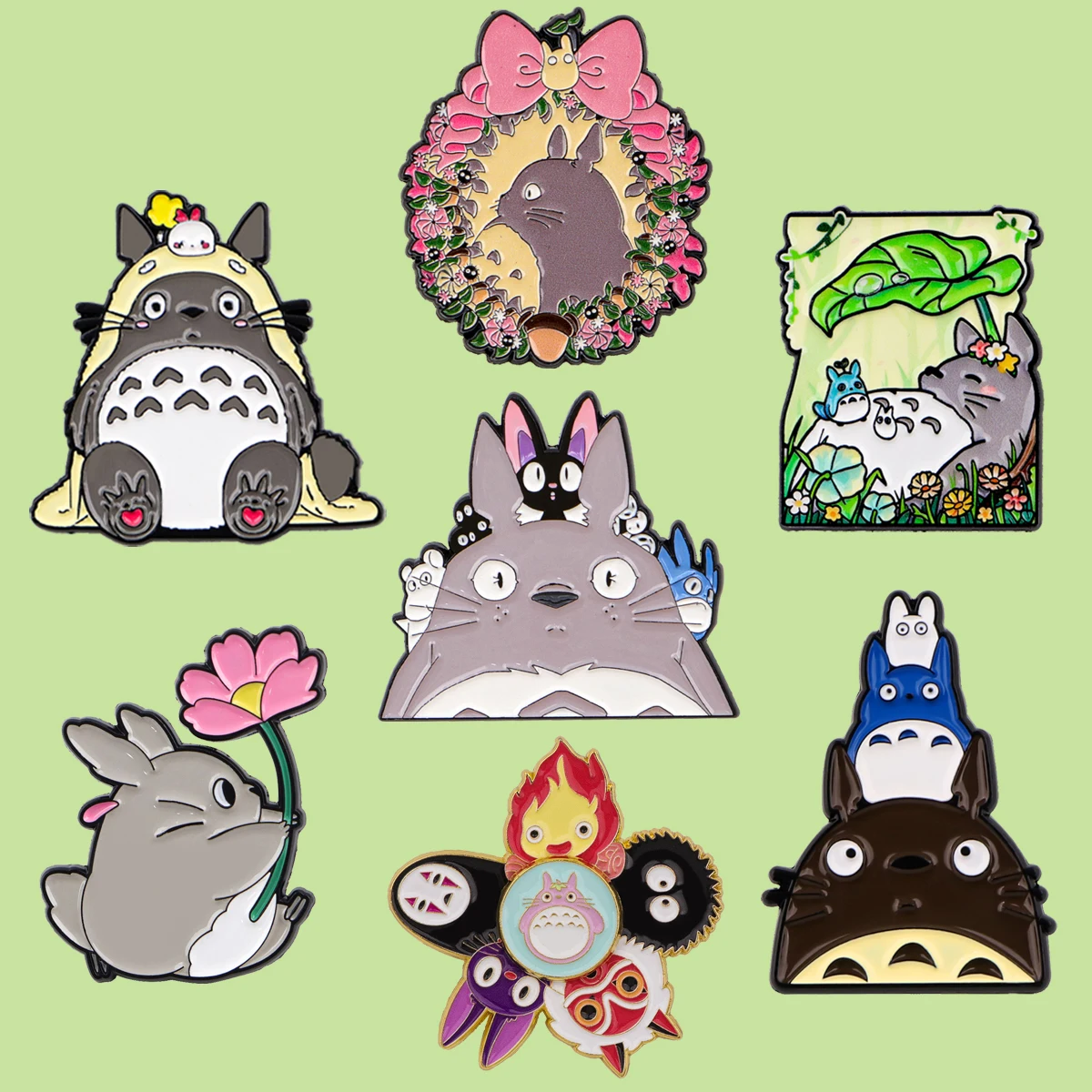1-5 peças/conjunto de Pins de Esmalte de Gatos Cinzentos, Broches Clássicos de Anime, Pins de Lapela para Bolsas, Emblemas de Desenho Animado para Mochilas, Acessórios de Joalheria e Presentes para Fãs