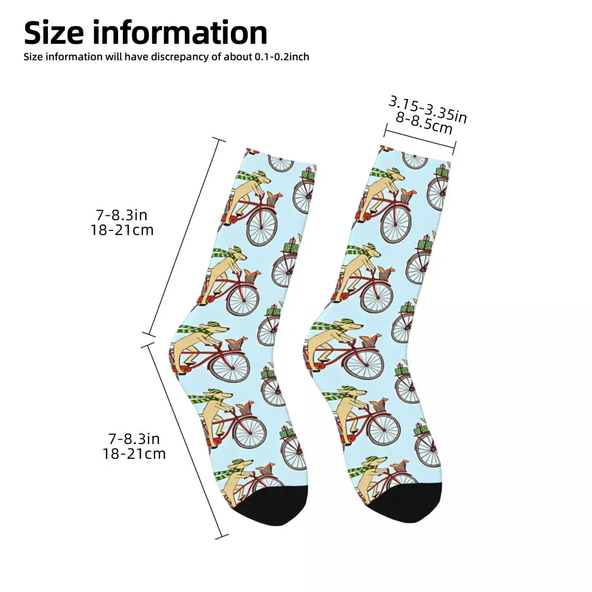 Retro Dog Riding Bicycle With Squirrel Men's Socks Riding Unisex Novelty Pattern Printed Crazy Crew Sock Gift