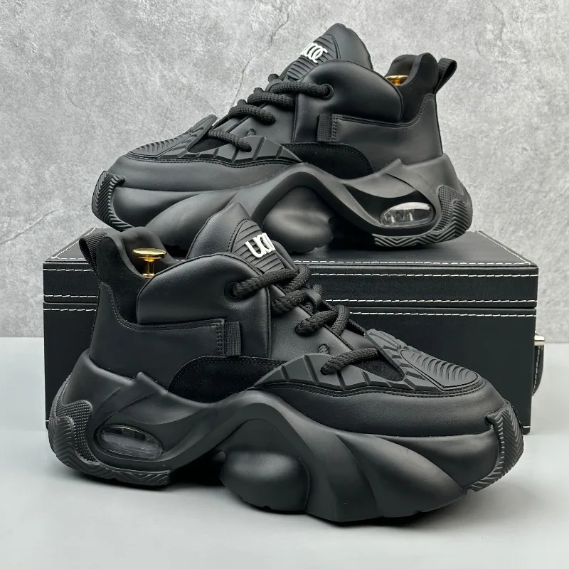 

Student Sports Shoes Shock Absorption Thick Base Height Men's Sneakers Male Casual Shoes Leisure Thick Bottom Non-Slip Wear-resi