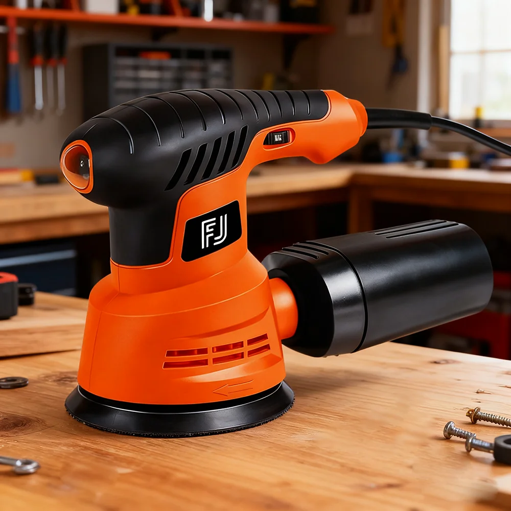 270W Electric Eccentric Sander 6 Gears Speed Adjustment 5 Inch 125mm Wood Sanding Processing Car Polishing Machine With Dust Box