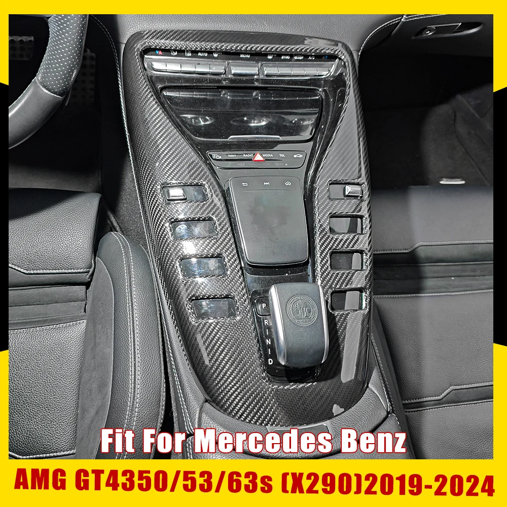 Fit 2019-2026 Benz AMG GT43 GT50 GT53 GT63 X290 4 Door Coupe Center Console Frame Cover Car Sticker Interior Authent Dry Carbon