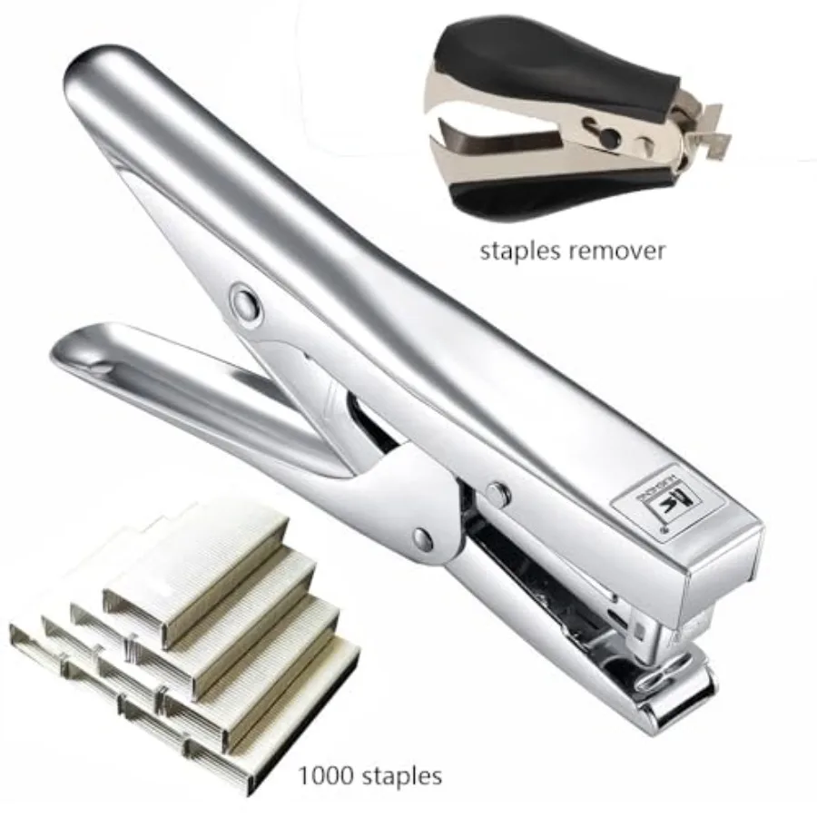 Плоскогубцы Степлер Сверхмощный офисный ручной степлер на 20 листов с 1000 скобами и инструментом для удаления серебра