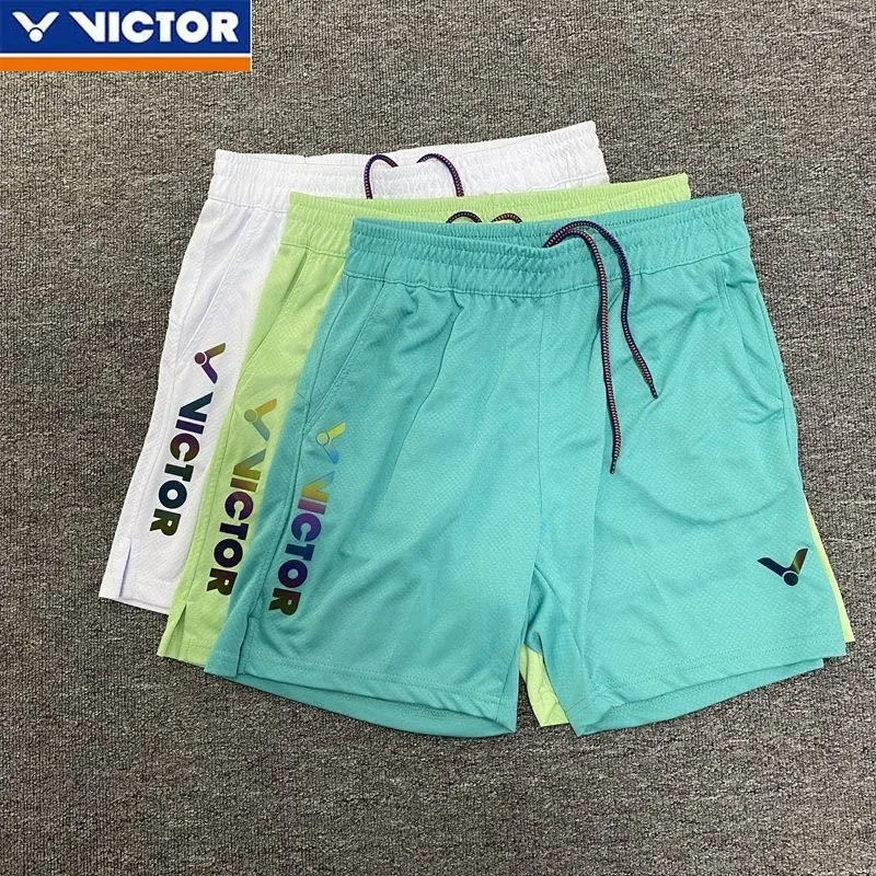 Victor 2024 New Unisex Badminton Training Shorts with Quick Drying and Breathable Knitted Shorts