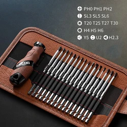 Delixi Ratchet Screwdriver Set Slotted Phillips TORX Magnetic Screw Driver Bits Kit Precision Hand Tool Repair Tools