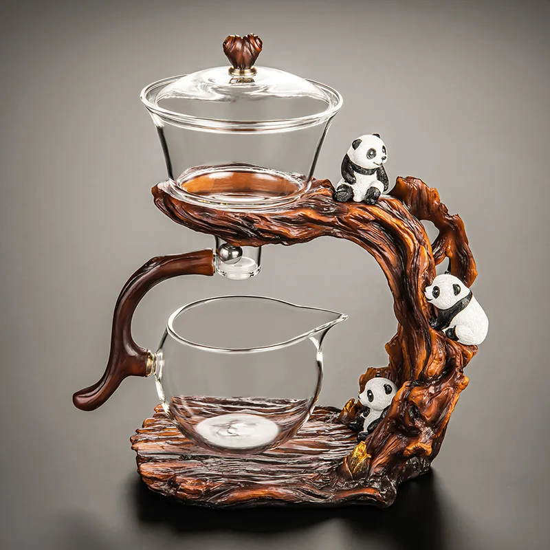 Lazy Glass High Borosilicate Automatic Tea Set Panda Kung Fu Tea Set Chhai