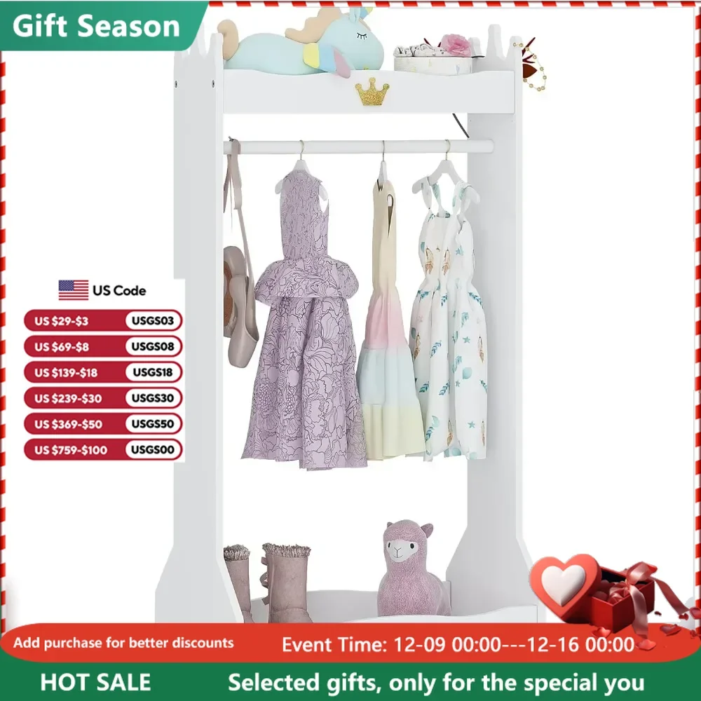 

Children's Wardrobe, Storage Area, Clothing Sorting Center, Open Hanging Wardrobe with Bracket, Children's Wardrobe