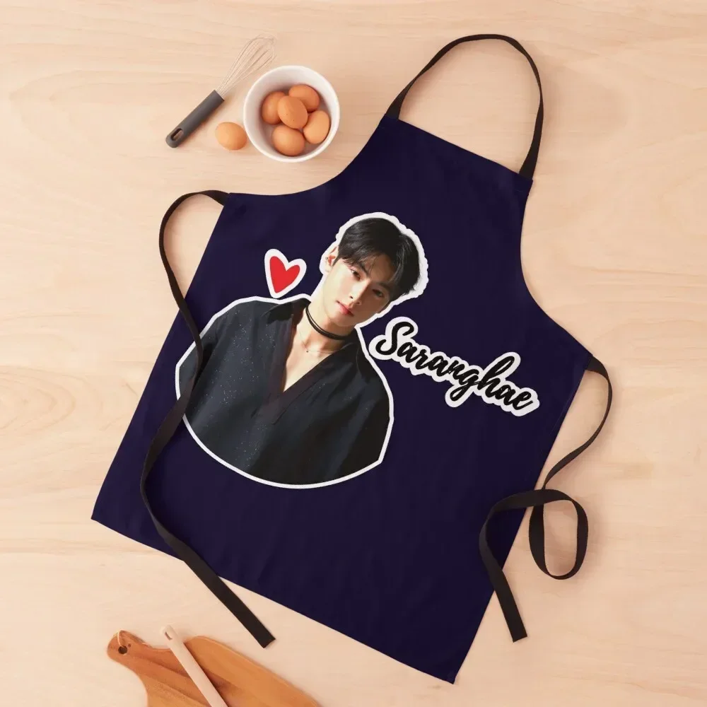 I love Cha Eun Woo - ??? - kdrama lover Apron Professional Barber household woman Things For Kitchen Womens Dresses Apron