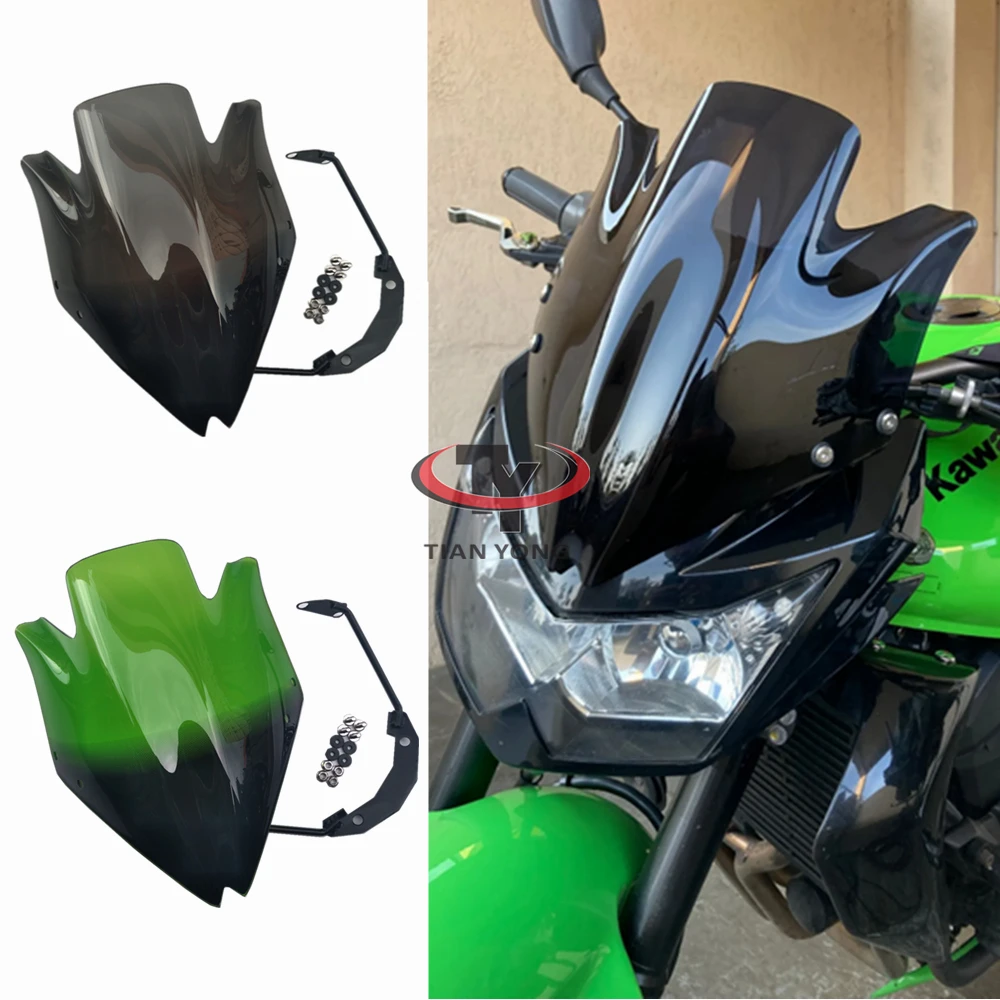 Motorbike Windshield For Kawasaki Z750 Z750R Z 750 2007-2012 High Quality Smoke Clear Windscreen 07 08 09 10 11 12