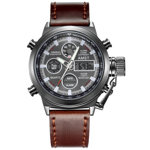 AMST Sport Military Wrist Watch Men Watches Brand Male Watch For Men Clock Dual Display Wristwatch Army Outdoor Waterproof Watch AliExpress