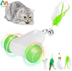 ATUBAN Cat Toys,Smart Cat Mouse Toy Colour-Changing LED Lights Wheels,Cat Toys to Stimulate,Activated Cat Chase Toys for Kittens