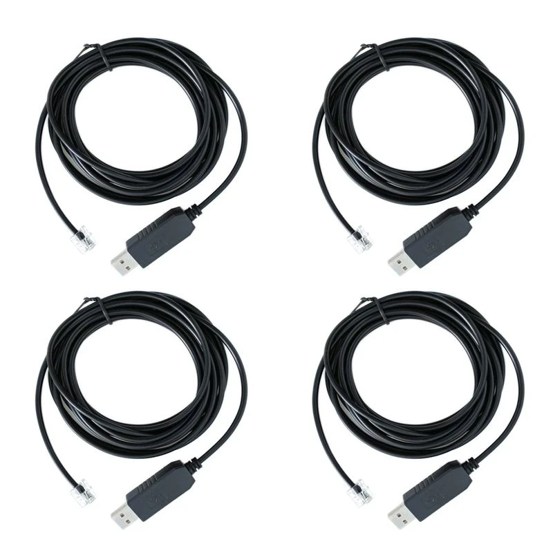 [ Lightweight】 4X USB To Rj11 Rj12 6P4C Adapter Serial Control Cable EQMOD Cable For Az-Gti Mount Pc Connect For Hand Control