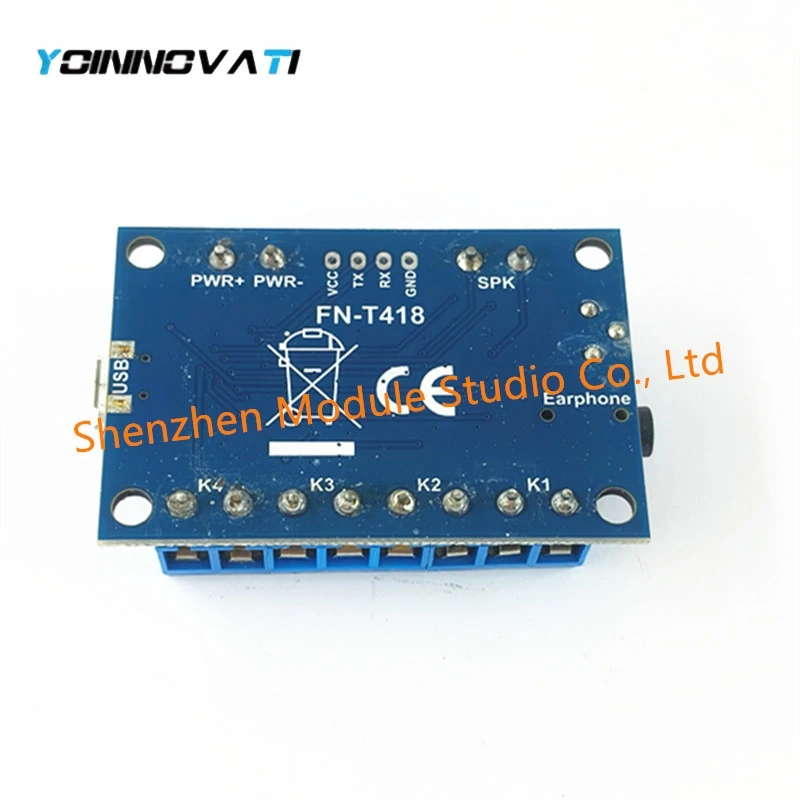 Multifunctional MP3 Module with 4 Button Trigger Inputs Programmable Sound Module Music Player Module with 8MB Flash Memory