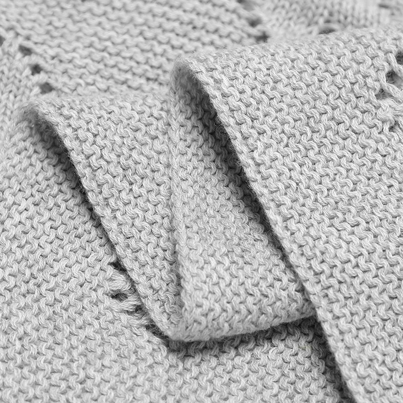 Cobertores de malha de algodão para bebê recém-nascido, infantil Swaddle Wrap, Berço Celular, Cama Berço Quilt, Carrinho e Berçário, 100x80cm